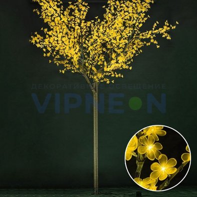 светодиодное дерево "Сакура", высота 3.6м, диаметр 3.0м, желтое