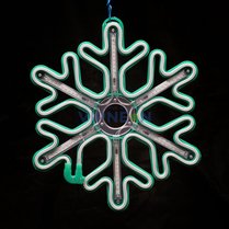 Фото: Светодиодная "Снежинка LED"  с динамикой, 40*40см, зеленая