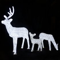 Фото: Световые фигуры акриловые "Семья оленей", цвет белый