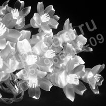 Фото: Гирлянда светодиодная "Цветки Сакуры", 10м, белая