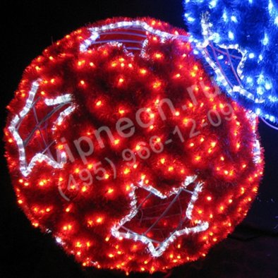 Световая фигура 3D Световой шар красный, диаметр 40см