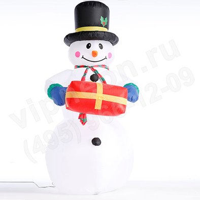Фигура надувная. Снеговик с подарком 240 см