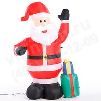 Фото: Надувная фигура. Дед Мороз с подарком приветствует, 120см