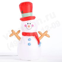 Фото: Фигура надувная. Снеговик в красном цилиндре 120 см
