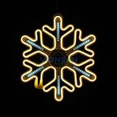 Светодиодная "Снежинка LED"  с динамикой, 40*40см, теплый белый 