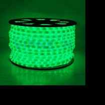Фото: Дюралайт светодиодный двухжильный (фиксинг), ПВХ молочного цвета, цвет зеленый, 13мм