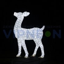 Фото: Световая фигура 3D Благородный олень малый белый, 100см