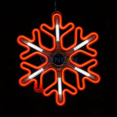 Светодиодная "Снежинка LED"  с динамикой, 40*40см, красная