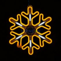 Фото: Светодиодная "Снежинка LED"  с динамикой, 40*40см, желтая