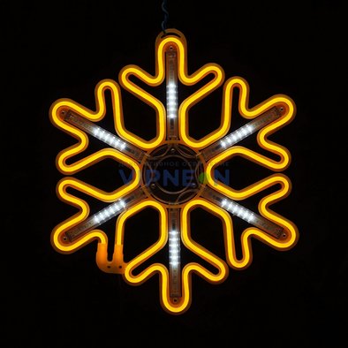 Светодиодная "Снежинка LED"  с динамикой, 40*40см, желтая