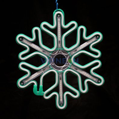 Светодиодная "Снежинка LED"  с динамикой, 40*40см, зеленая
