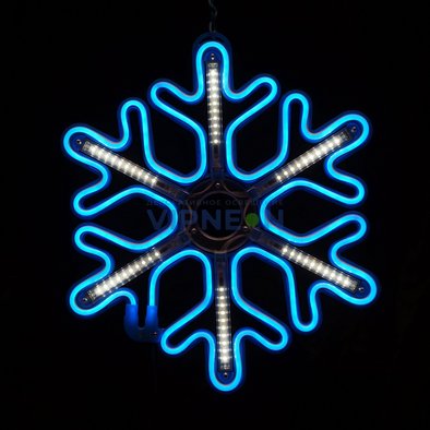 Светодиодная "Снежинка LED"  с динамикой, 40*40см, синяя
