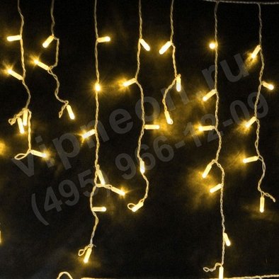 Гирлянда-бахрома светодиодная (LED Айсикл Плей Лайт), 4,8*0.6м, желтые диоды