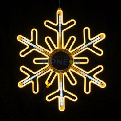 Светодиодная "Снежинка LED"  с динамикой, 80*80см, теплый белый