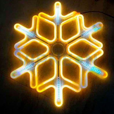 Светодиодная "Снежинка LED"  с динамикой, 60*60см, желтая