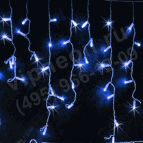 Фото: Светодиодная гирлянда-бахрома, 4.8*0.6м, синие диоды, мерцающая