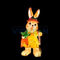 Фото: Объемная фигура из стекловолокна "Зайчик с морковкой", 30*25*68 см, с трансформатором