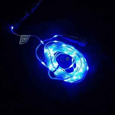 Светодиодная гирлянда нить, прозрачный провод, 20 м, синяя