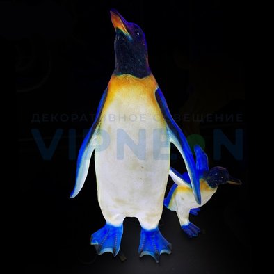 Объемная фигура из стекловолокна "Пингвин папа", 130*75*35 см, с трансформатором