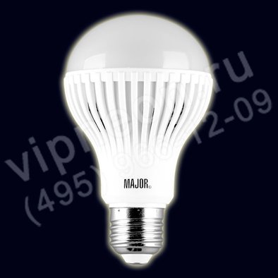 LED Лампа, 9Вт, холодное свечение, Major