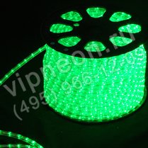 Фото: Дюралайт светодиодный двухжильный (фиксинг), цвет зеленый, 13мм
