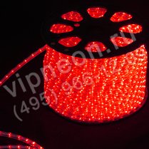 Фото: Дюралайт светодиодный двухжильный (фиксинг), цвет красный, 13мм