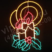 Фото: Светодиодная фигура "Две свечи", 110*75см