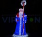 Световая фигура Дед Мороз в голубой шубе, 2 м