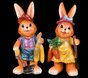 Объемная фигура из стекловолокна "Зайчик с морковкой", 30*25*68 см, с трансформатором