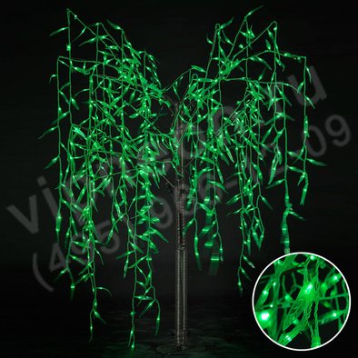 Световое дерево "Ива плакучая" , 1.5*0.9м, зеленое