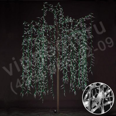 Световое дерево "Ива плакучая", 2.5*1.5м,, белое