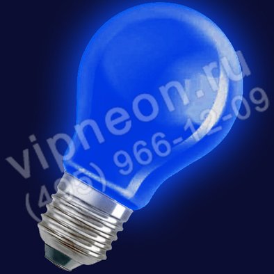 LED Лампа Е27, 5 диодов, синяя