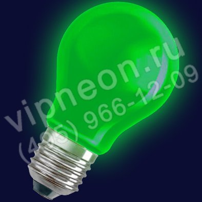 LED Лампа Е27, 5 диодов, зеленая