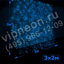 Фото: Светодиодный дождь (LED Плей Лайт), 2*3м, IP65, каучук, синие диоды