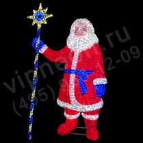 Фото: Световая фигура 3D Дед Мороз с посохом, 2 м