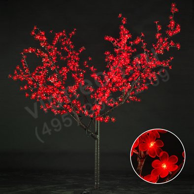 Светодиодное дерево "Сакура", высота 1.9м, диаметр 1.5м, красное