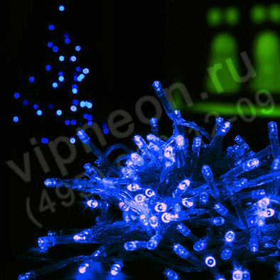 Светодиодная гирлянда (LED ТвинклЛайт)10м,синие диоды с контр.