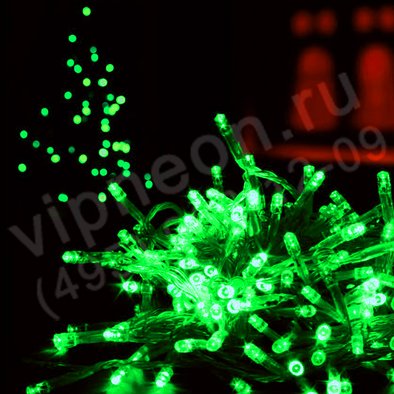 Светодиодная гирлянда(LED ТвинклЛайт)20м,зеленые диоды, с контр.